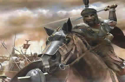 Romeinse ruiter op een veldslag