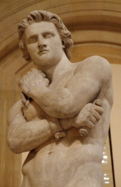 Beeld van Spartacus in het Louvre(Parijs)